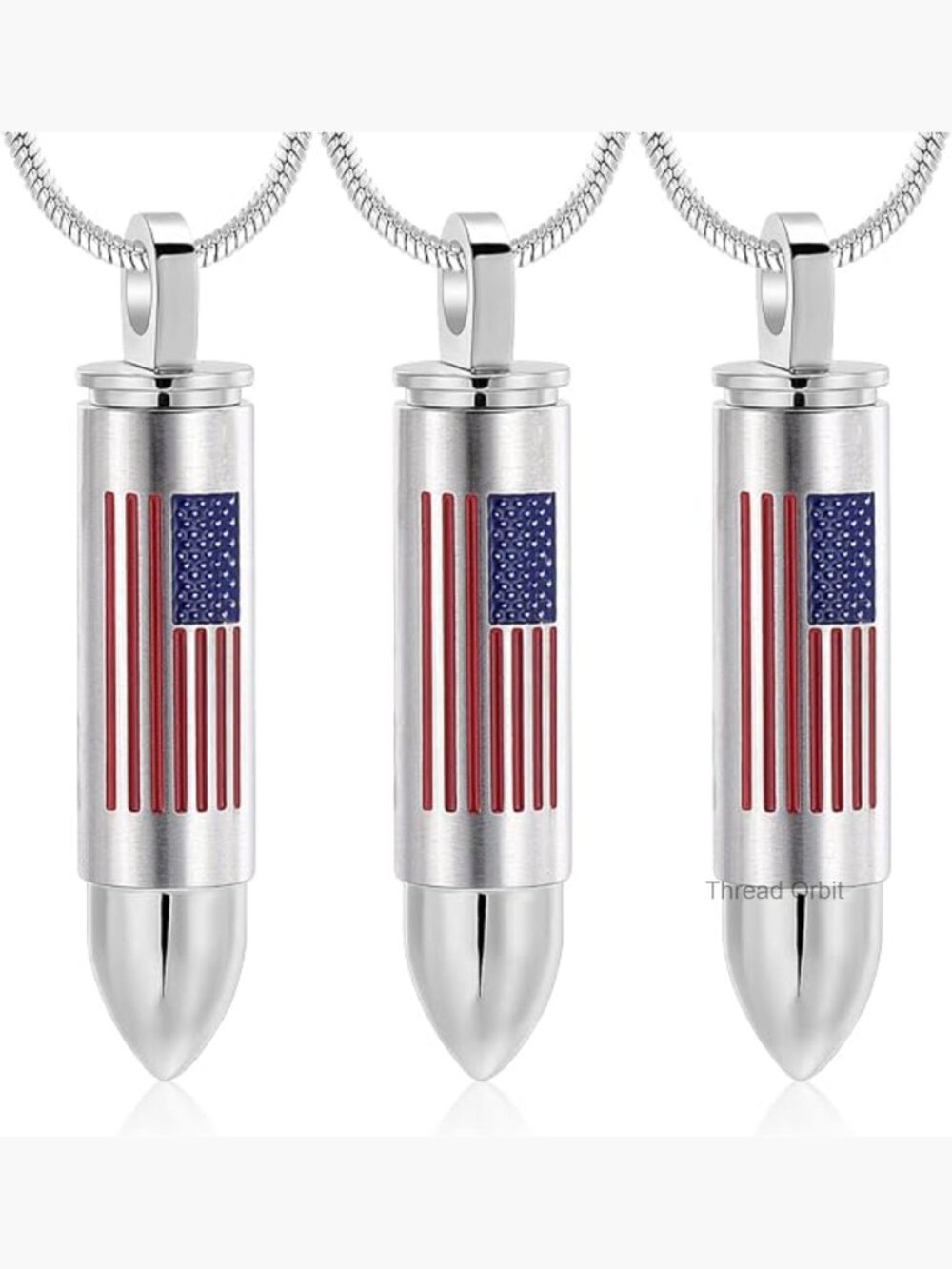 Stainless Steel Bullet Cremation Urn Necklace Pendant for Ashes Memorial